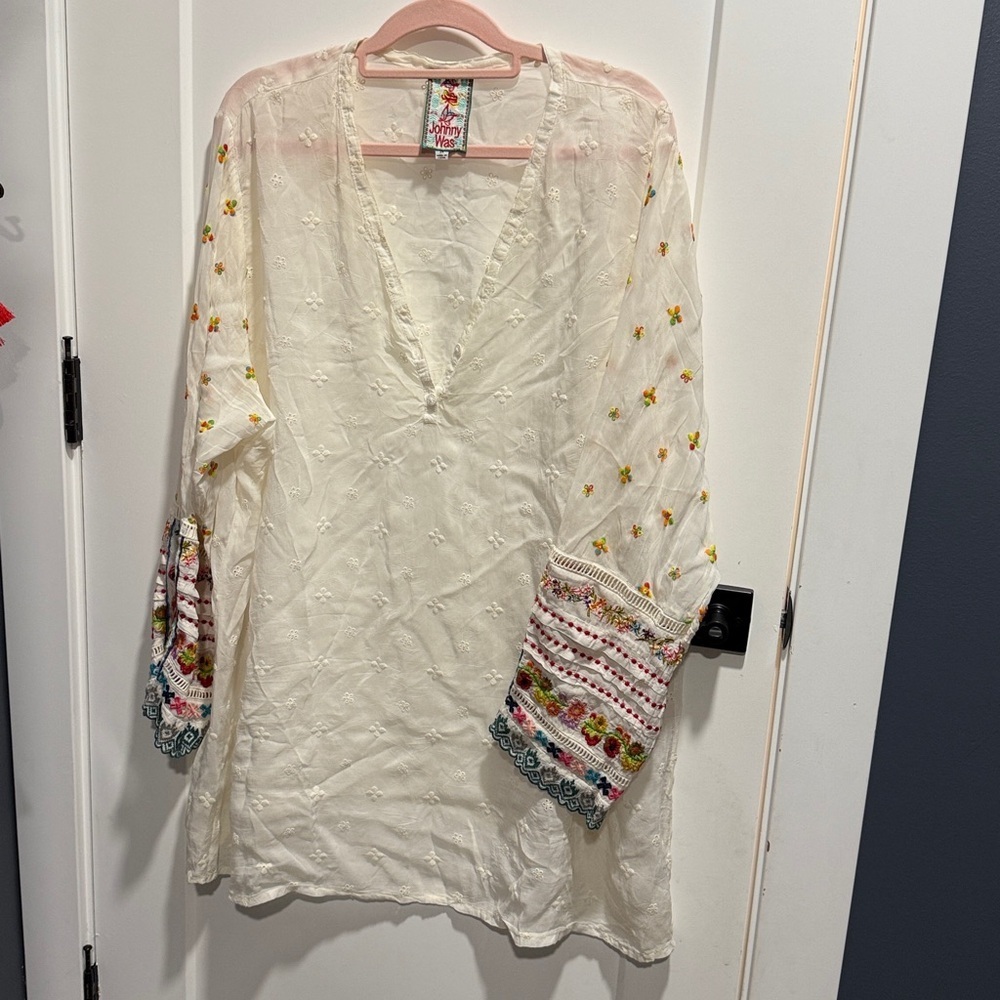 Johnny Was Women's Patchwork Sleeve Tunic Top Blouse 2X EUC - Picture 2 of 12